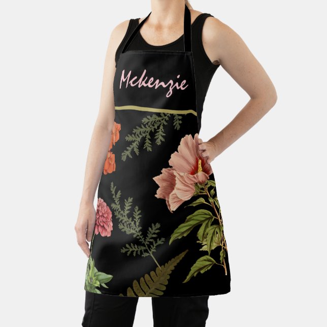 Personalised Vintage Flowers  Apron (Insitu)