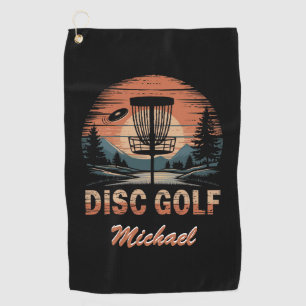 Personalised Vintage Frisbee Disc Golf Basket      Golf Towel