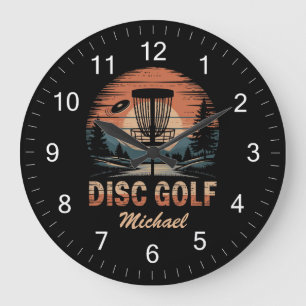 Personalised Vintage Frisbee Disc Golf Basket      Large Clock