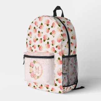 Personalised Vintage Garden Blossoms Printed Backpack
