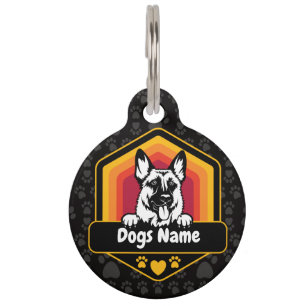Personalised Vintage German Shepherd Dog Pet Tag
