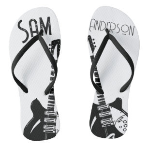 Personalised Vintage Gifts for guitarist, musician Flip Flops