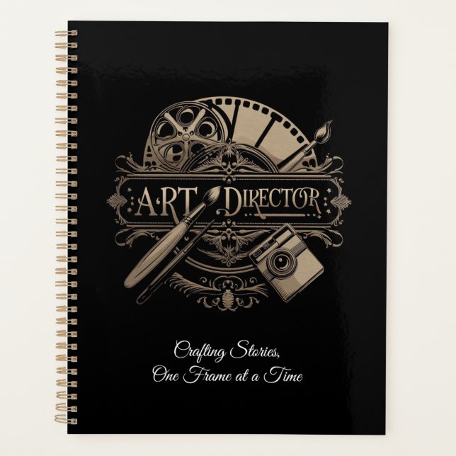 Personalised Vintage Gold Art Director  Planner (Front)
