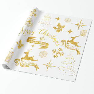 Personalised Vintage Gold Christmas Wrap Wrapping Paper