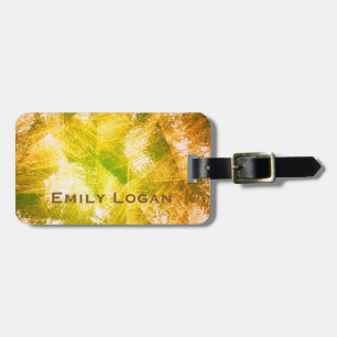 Personalised Vintage Gold luggage tag