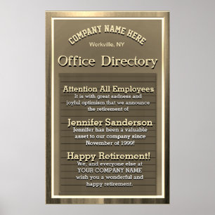 Personalised Vintage Gold Sign Retirement Gift