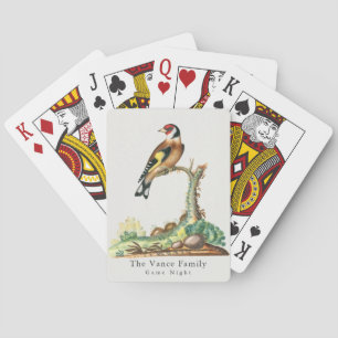Personalised Vintage Goldfinch Family Game Night Playing Cards