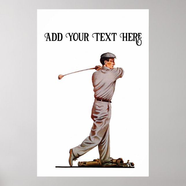 Personalised Vintage Golf Print (Front)