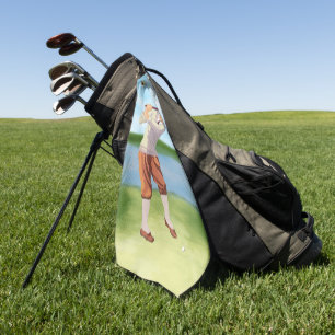 Personalised Vintage Golfer by the Riverbank Golf Towel