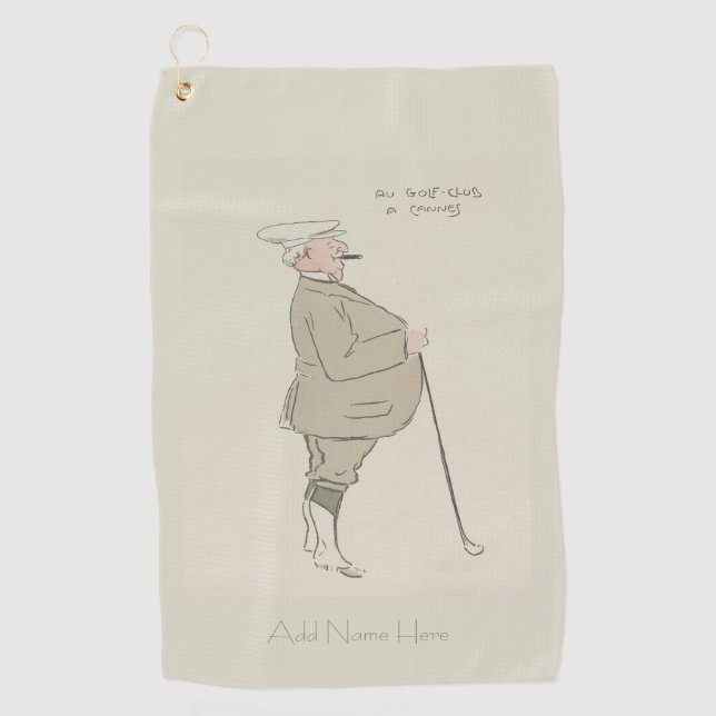 Personalised Vintage Golfers Golf Towel (Front)