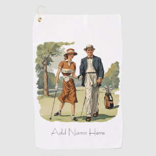 Personalised Vintage Golfers Golf Towel