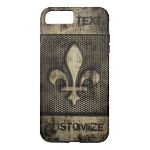 Personalised Vintage Grunge  Fleur De Lis iPhone 8 Plus/7 Plus Case