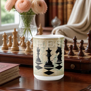 Personalised Vintage Grunge King Chess Piece Coffee Mug