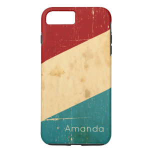 Personalised Vintage Grunge Stripes Pattern iPhone 8 Plus/7 Plus Case