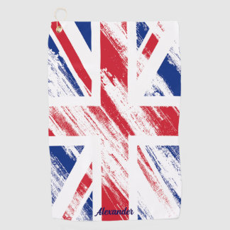 Personalised Vintage Grunge United Kingdom Flag Golf Towel