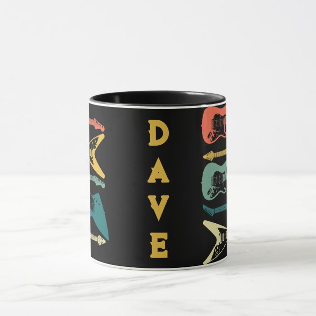 Personalised Vintage Guitar  Mug (Center)
