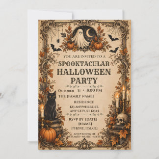 Personalised Vintage Halloween Party Invitation