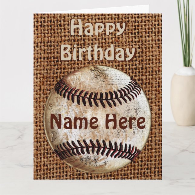 Personalised Vintage Happy Birthday Baseball Cards (Front)