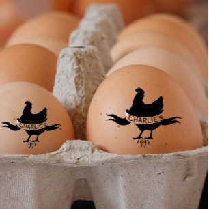 Personalised Vintage Hen Name Egg Love Rubber Stamp