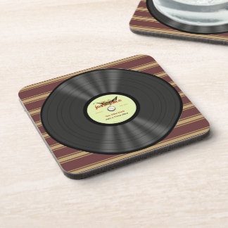 Personalised Vintage Jazz Vinyl Record Coaster