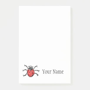 Personalised Vintage Ladybug Illustration Post-it Notes