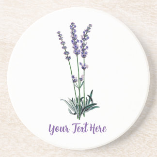 Personalised Vintage Lavender Flower Stone Coaster