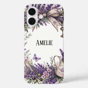 personalised vintage lavender wreat Iphone 16 case