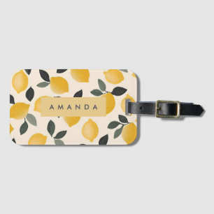 Personalised Vintage Lemons with Green Leaves Luggage Tag