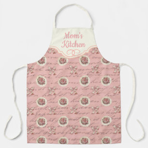 Personalised Vintage Letters Roses  Apron