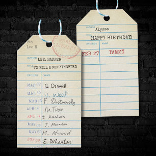 Personalised Vintage Library Card  Gift Tags