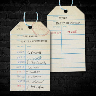Personalised Vintage Library Card Gift Tags