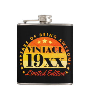 Personalised Vintage Limited Edition Birthday  Hip Flask