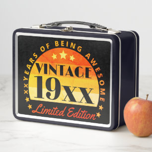 Personalised Vintage Limited Edition Birthday Metal Lunch Box