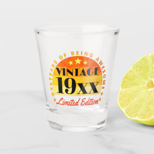 Personalised Vintage Limited Edition Birthday  Shot Glass
