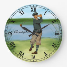 Personalised Vintage look Golfer Golf  swing