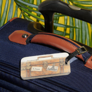 Personalised Vintage Luggage Tag