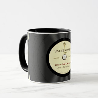 Personalised Vintage Microphone Vinyl Record Mug