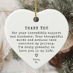 Personalised Vintage Minimal Thank You Christmas Ceramic Tree Decoration<br><div class="desc">Express your gratitude with the Personalised Vintage Minimal Thank You Christmas Ceramic Ornament. This elegantly designed ornament is the perfect keepsake gift for those who have made a significant impact in your life, whether as a guidance counsellor, coworker, or boss. Featuring a timeless vintage minimal style, it offers a sophisticated...</div>