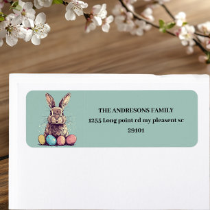 Personalised Vintage Mint Bunny & Egg Easter 