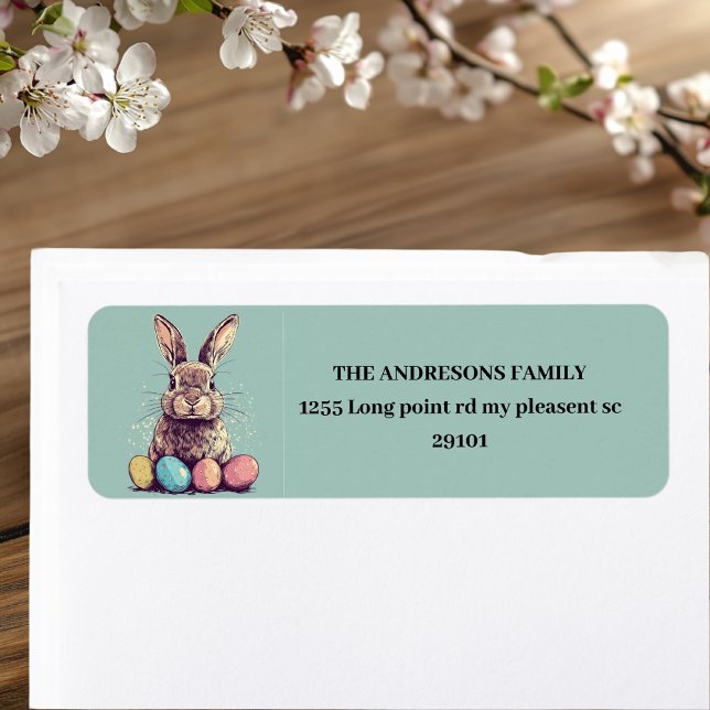 Personalised Vintage Mint Bunny & Egg Easter  (Creator Uploaded)