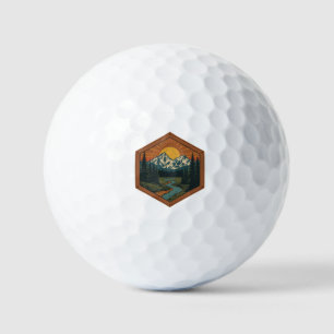 Personalised Vintage Mountain Adventure Badge Golf Balls