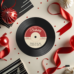 Personalised Vintage Music Theme Party Decor Round Paper Coaster