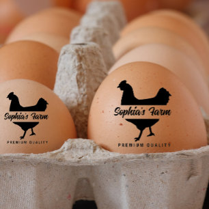  Personalised Vintage Name Chicken egg Rubber Stamp