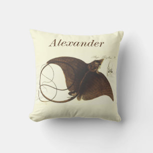 Personalised Vintage Nautical Manta Ray Watercolor Cushion