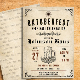 Personalised Vintage Oktoberfest Invitation
