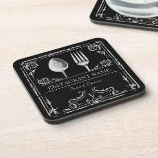 Personalised Vintage Ornate Silverware Restaurant Coaster