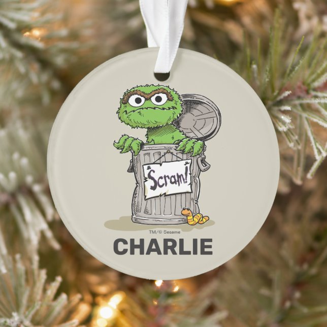 Personalised Vintage Oscar the Grouch Scram Ornament (Tree)