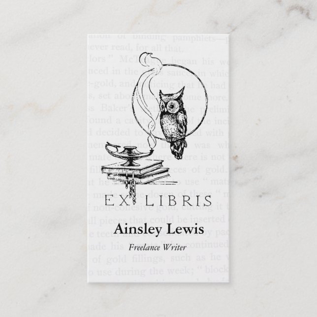 Personalised Vintage Owl Collage Business Card (Front)