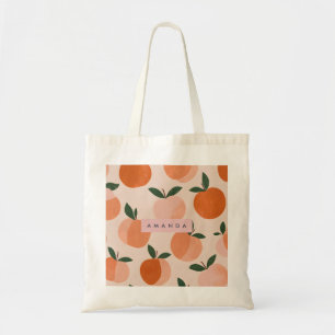 Personalised Vintage Peach Orchard Pattern Tote Bag