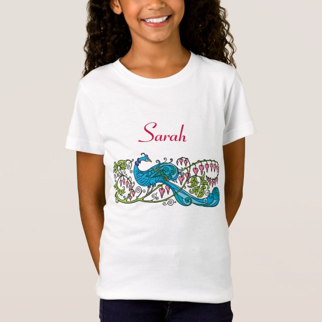 Personalised Vintage Peacock T-Shirt (Front)